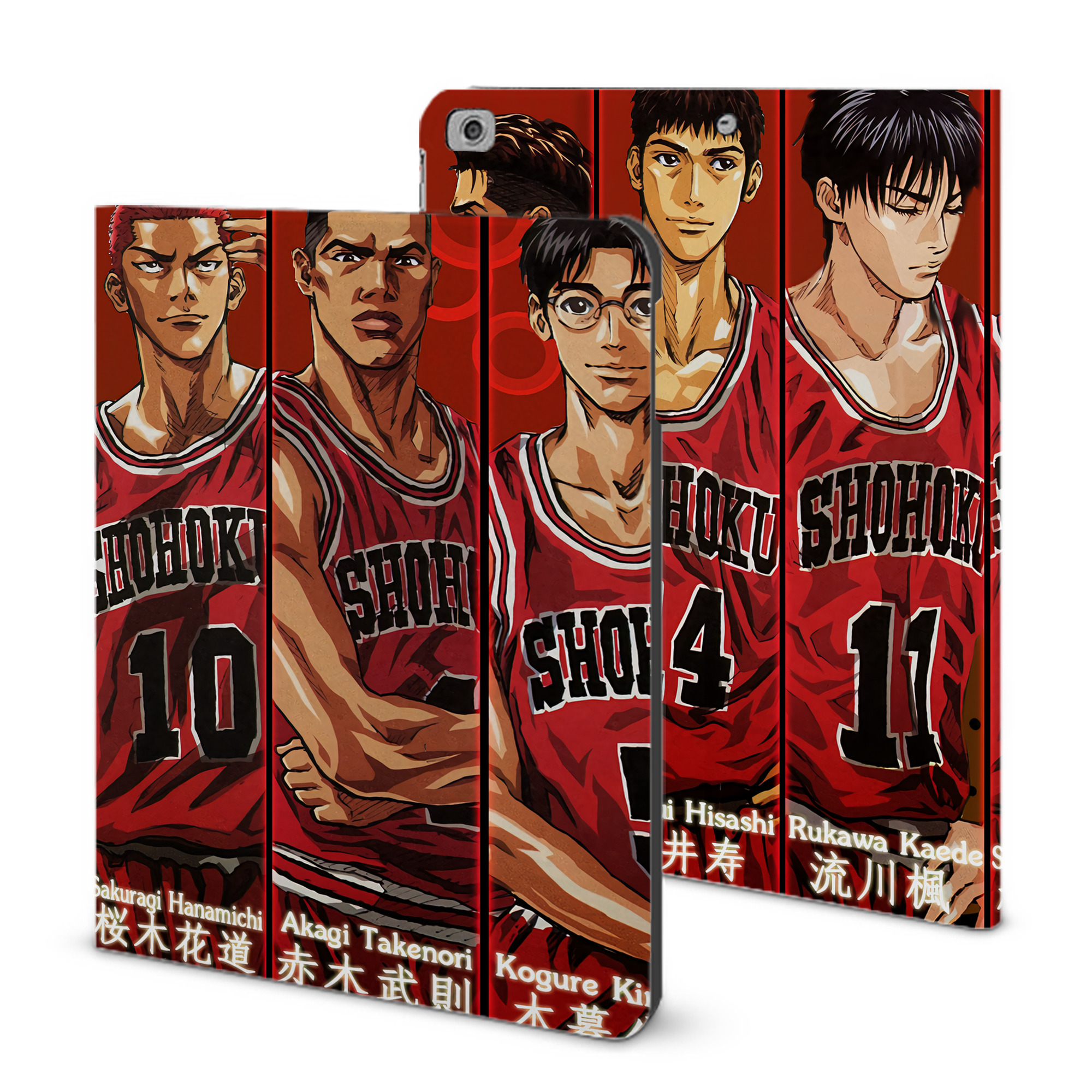 （画像用） SLAM DUNK／スラムダンク IPad ケース ブック型 PUレザー TPU 耐衝撃 軽量 薄型 ペン収納なし 全面保護 IPad 各モデル対応